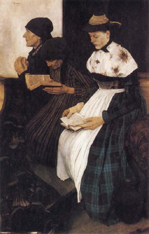 Wilhelm Leibl Three Women in Church